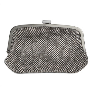 International Concepts Patsy Diamond Mesh Frame Clutch 