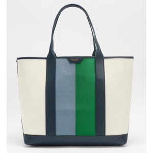 KATE SPADE Boat Tote Racing Stripe Canvas Large Tote