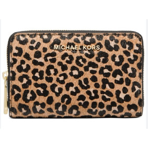 MICHEAL KORS Jet Set Small Zip Around Leopard Multi Cheetah