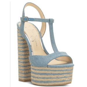 Jessica Simpson Women's Ameeka Ankle-Strap Platform Denim Sandals