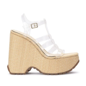 Jessica Simpson Divinia Strappy Platform Wedge Clear-natural 