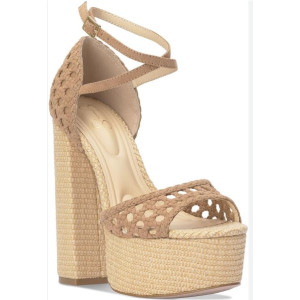 Jessica Simpson Women's Peep-Toe Platform Natural